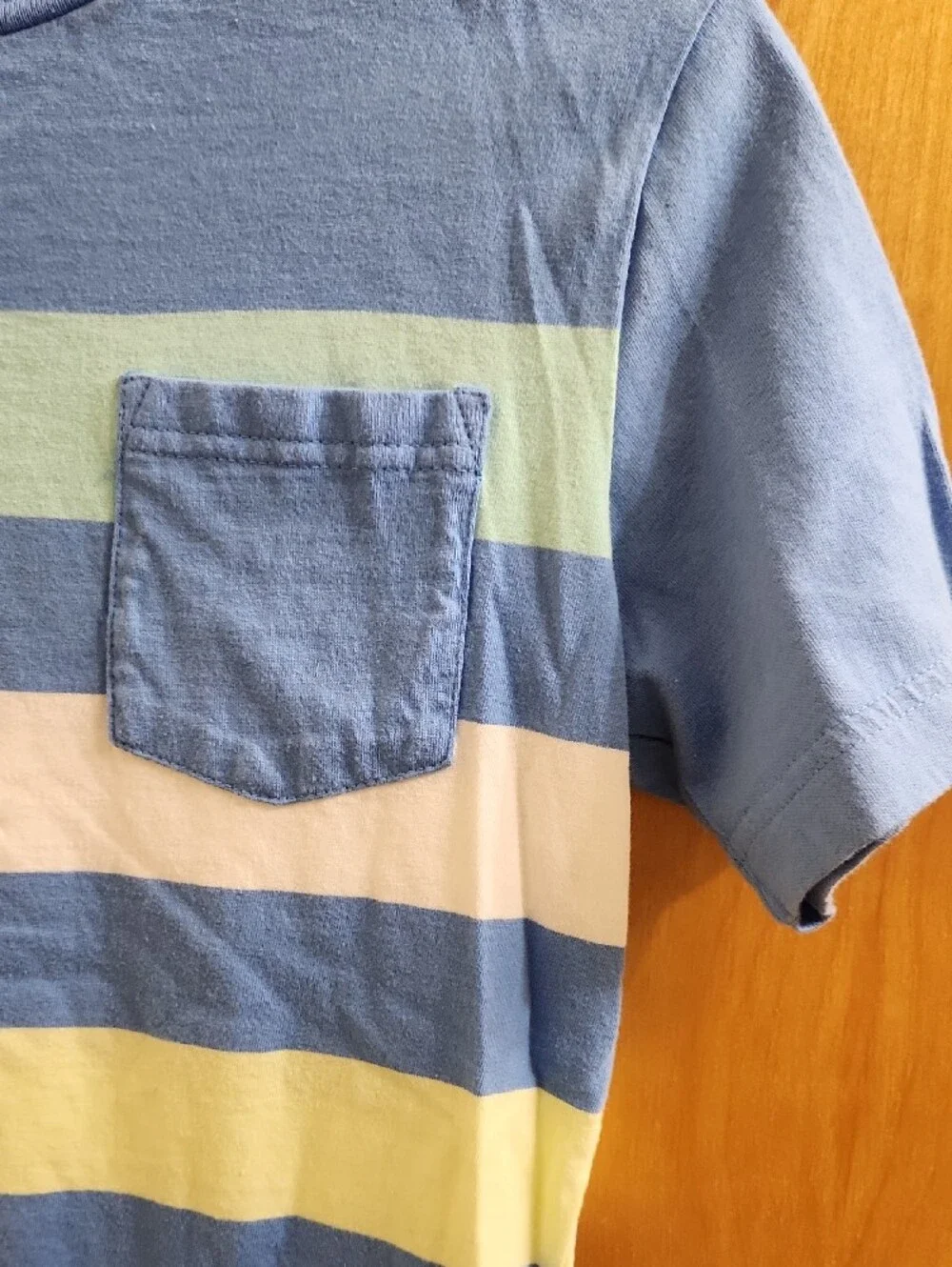 Old Navy Kids Blue Striped Pocket Tee